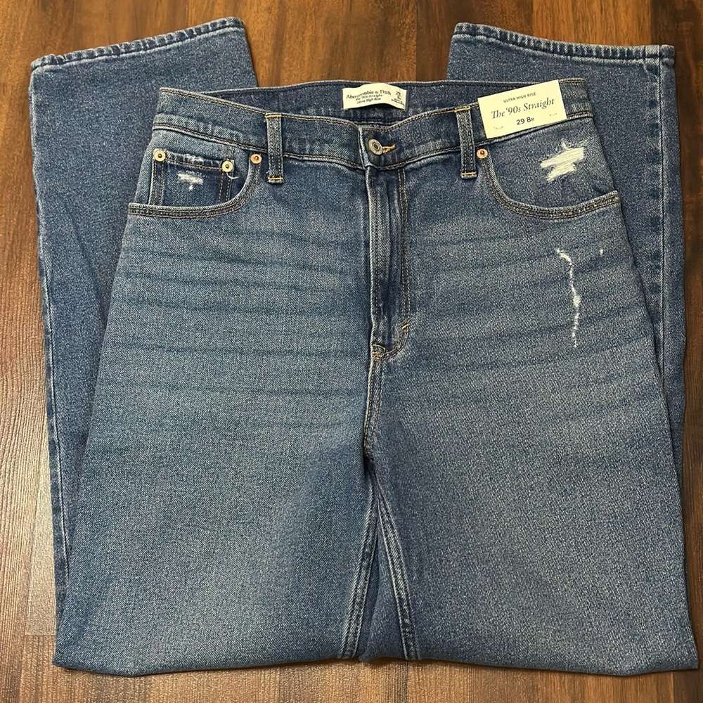 Abercrombie & Fitch Blue Straight Leg Jeans Classic Style